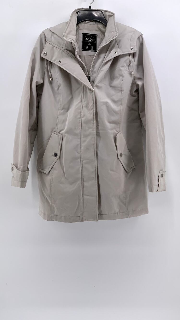 HFX Women's Beige Zip-Up Weather Resistant Polyester Jacket SZ S
